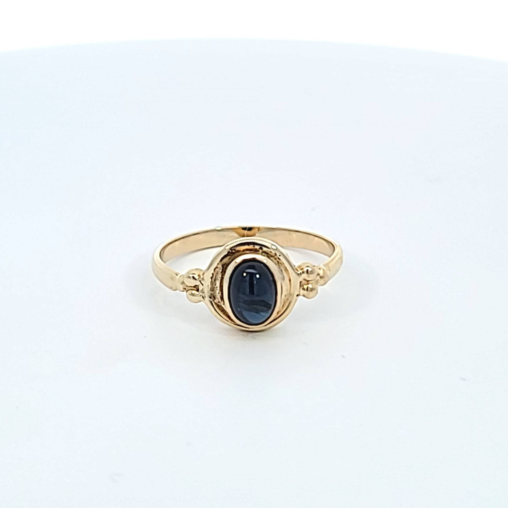 14YER160RNG_6 14 kt yellow gold Custom Sapphire Bezel Oval Mount