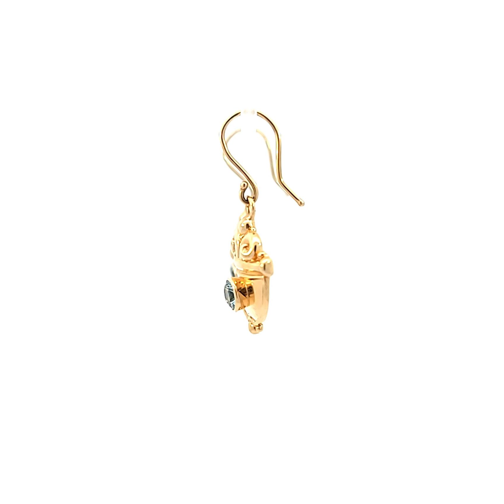 14YER211EAR_2 14 kt Yellow Gold Custom Stone Earrings