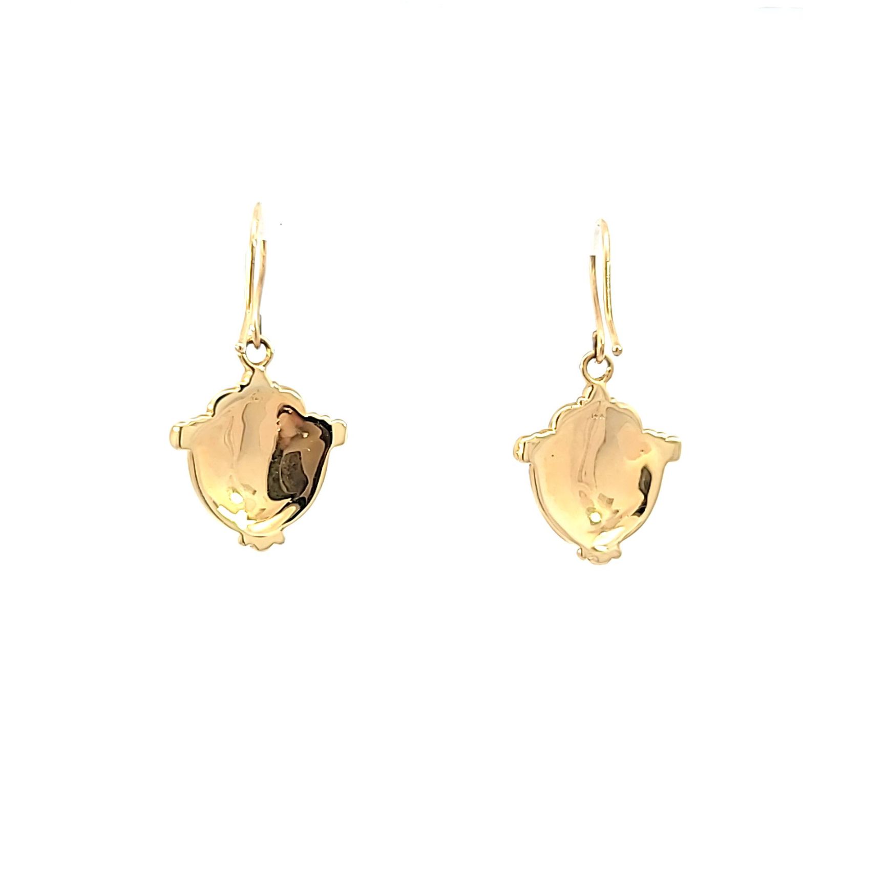 14YER211EAR_3 14 kt Yellow Gold Custom Stone Earrings
