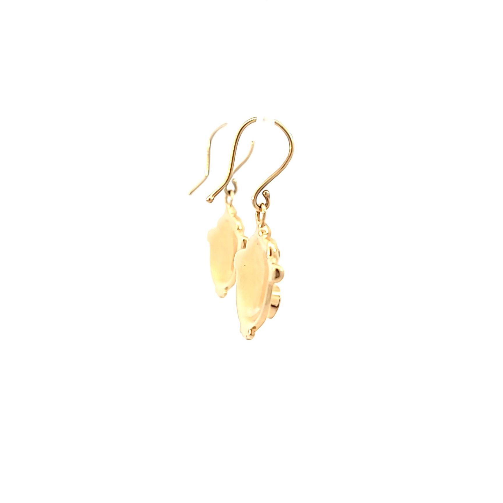 14YER211EAR_4 14 kt Yellow Gold Custom Stone Earrings