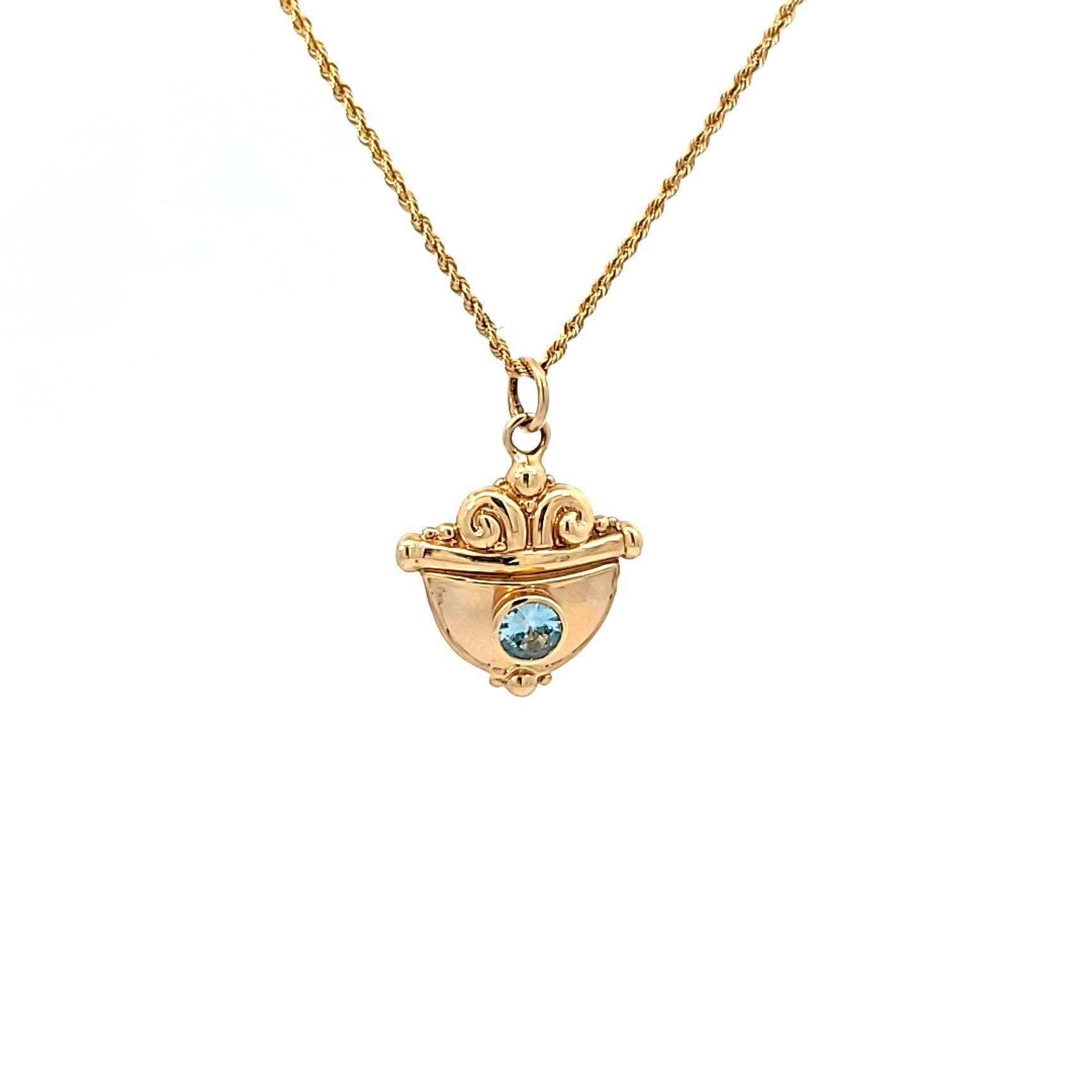 14YER211PND_1 14 kt Yellow Gold Custom Stone Pendandt