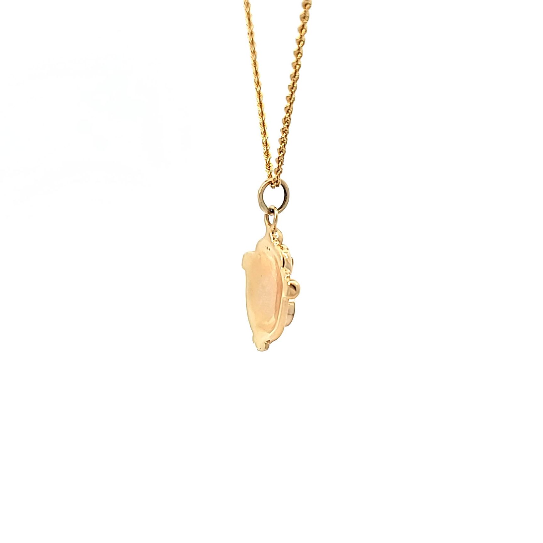 14YER211PND_4 14 kt Yellow Gold Custom Stone Pendandt