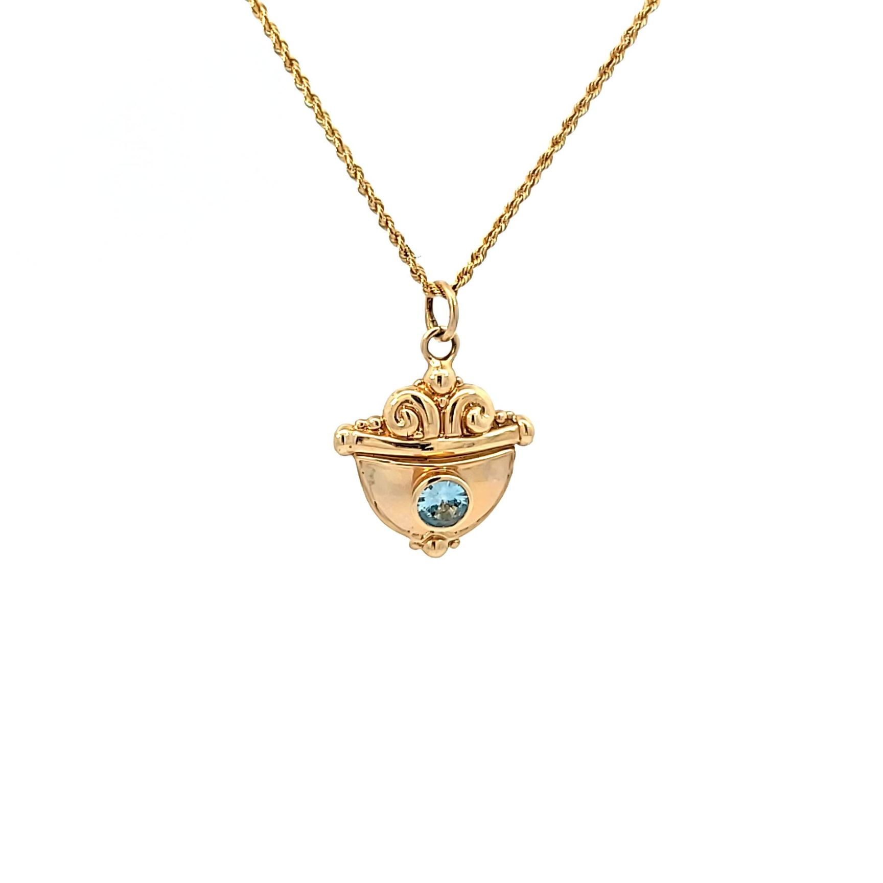 14YER211PND_6 14 kt Yellow Gold Custom Stone Pendandt