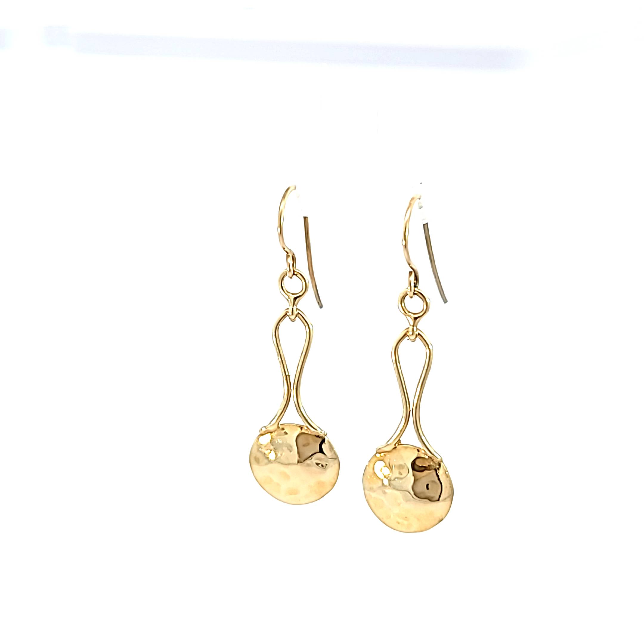 14YER299EAR_2 14 kt Yellow Gold Custom Drop Earrings